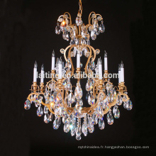Luminaire en cristal de luxe classique en or satiné 81204